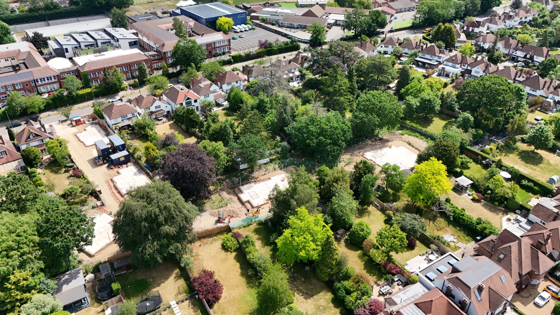 Aerial close-up of the site footprint