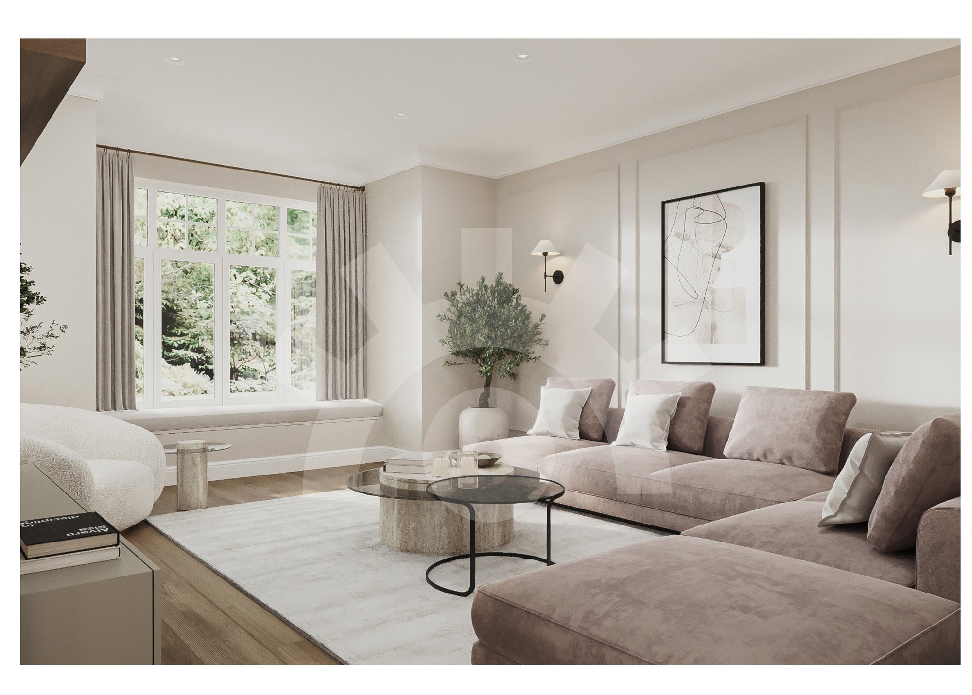Pomona Grove living room CGI