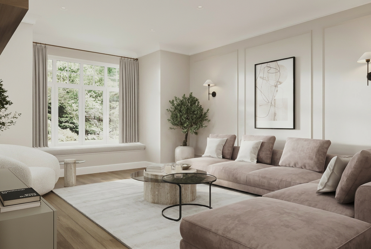 Pomona Grove living room CGI