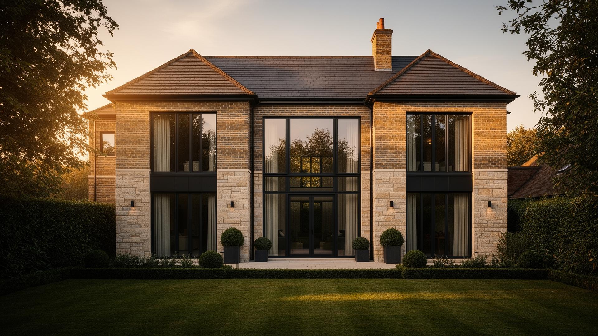 Pomona Grove residence at golden hour